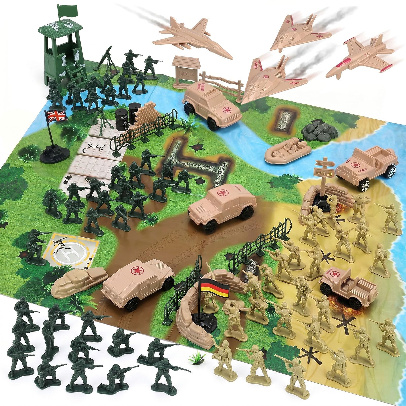 3 otters 120PCS Army Men Playset