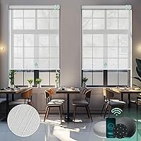 Vista 28 de Yoolax Persianas solares motorizadas que filtran la luz, persianas inteligentes con control remoto, funcionan con Alexa, persianas enrollables