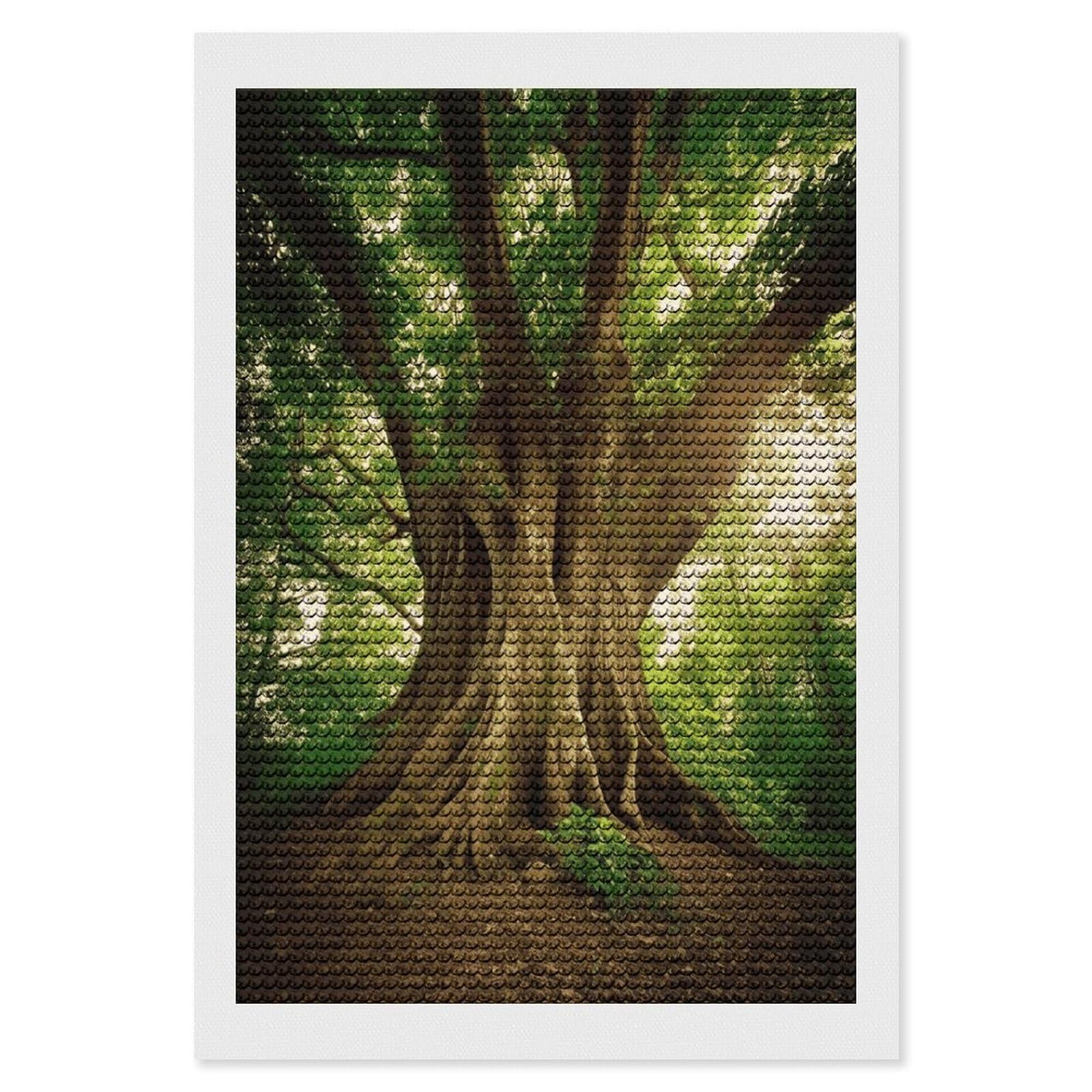 LDGSUPH Thick Tree Diamond Painting Kits for Adults Paint with Diamond Pictures Art DIY Full Drill Diamond Dots Painting Personalized Diamond Photo for Home Wall Decor Gift 8"x12"