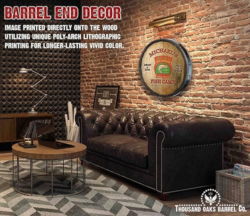 Vista 217 de THOUSAND OAKS BARREL CO. Personaliza el letrero de un cuarto de barril con cócteles de gato negro, barril de vino hecho de madera de roble de alta