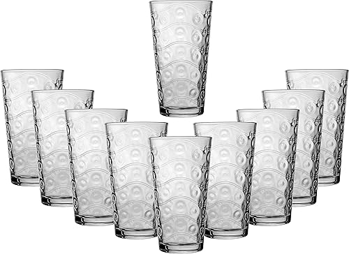 Vista 20 de Circleware Hill Street - Juego enorme de 10 vasos altos para beber, 15.75 onzas, vasos de base pesada para agua, cerveza, jugo, bar, decoración