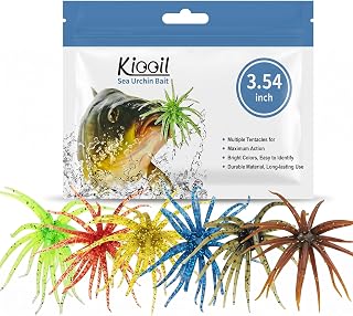 6 Pcs Soft Urchin Bait 3.54in Multi-Color Urchin Baits for Bass Fishing | Premium PVC Soft Plastic Lure with Lifelike Texture for Bass Trout Crappie Salmon