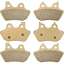 Sintered Brake Pads for Harley 2000-2007 Touring FLHTCU-i Electra Glide Ultra Classic Road Glide Road King Street Glide Fatboy Dyna Low Rider Softail Night Train, 2 Front + 1 Rear Brake Pad