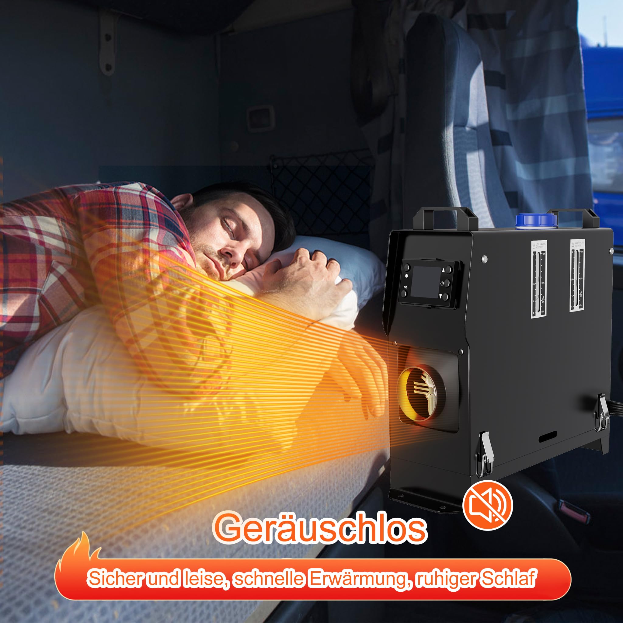LZQ Chauffage diesel de stationnement Chauffage diesel à air, tout en un 8 kW 12 V Chauffage de stationnement à carburant avec télécommande, écran LCD et silencieux pour voiture, remorque, camion