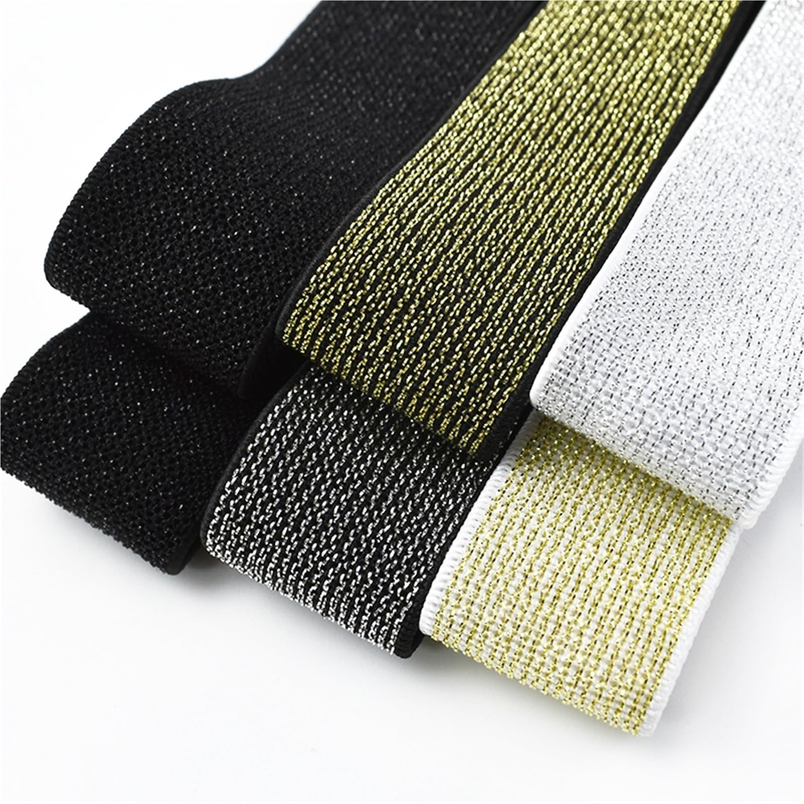 Banda Elástica de Nailon Costura de banda elástica nailon | Bandas de goma for cinturón, bolsa, correa, cinta elástica, suministros de bricolaje(WhiteSilver,10Meters,50mm)