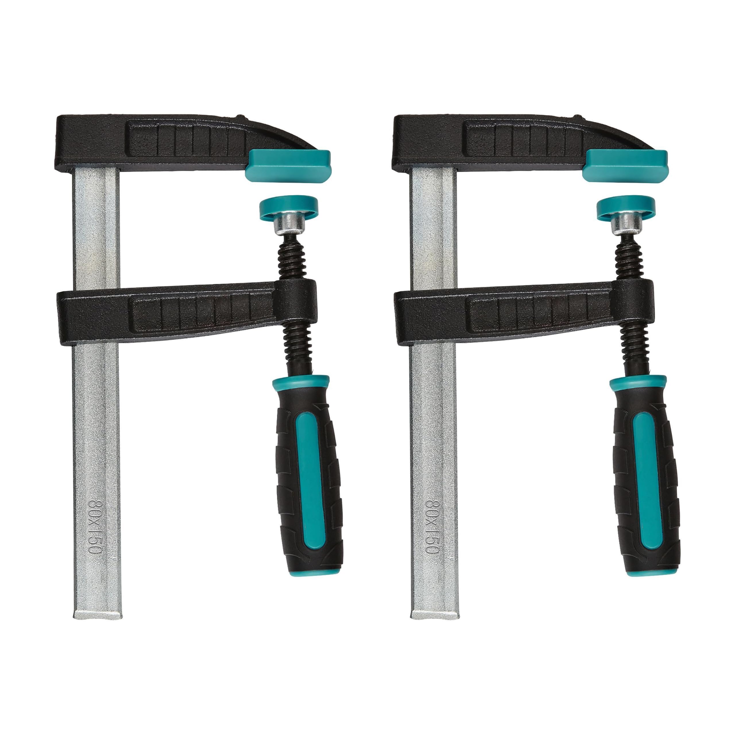 wolfcraft 2 sargentos de tornillo, 150 mm I 8645000 I Para numerosas aplicaciones de sujeción, ideal para proyectos de bricolaje