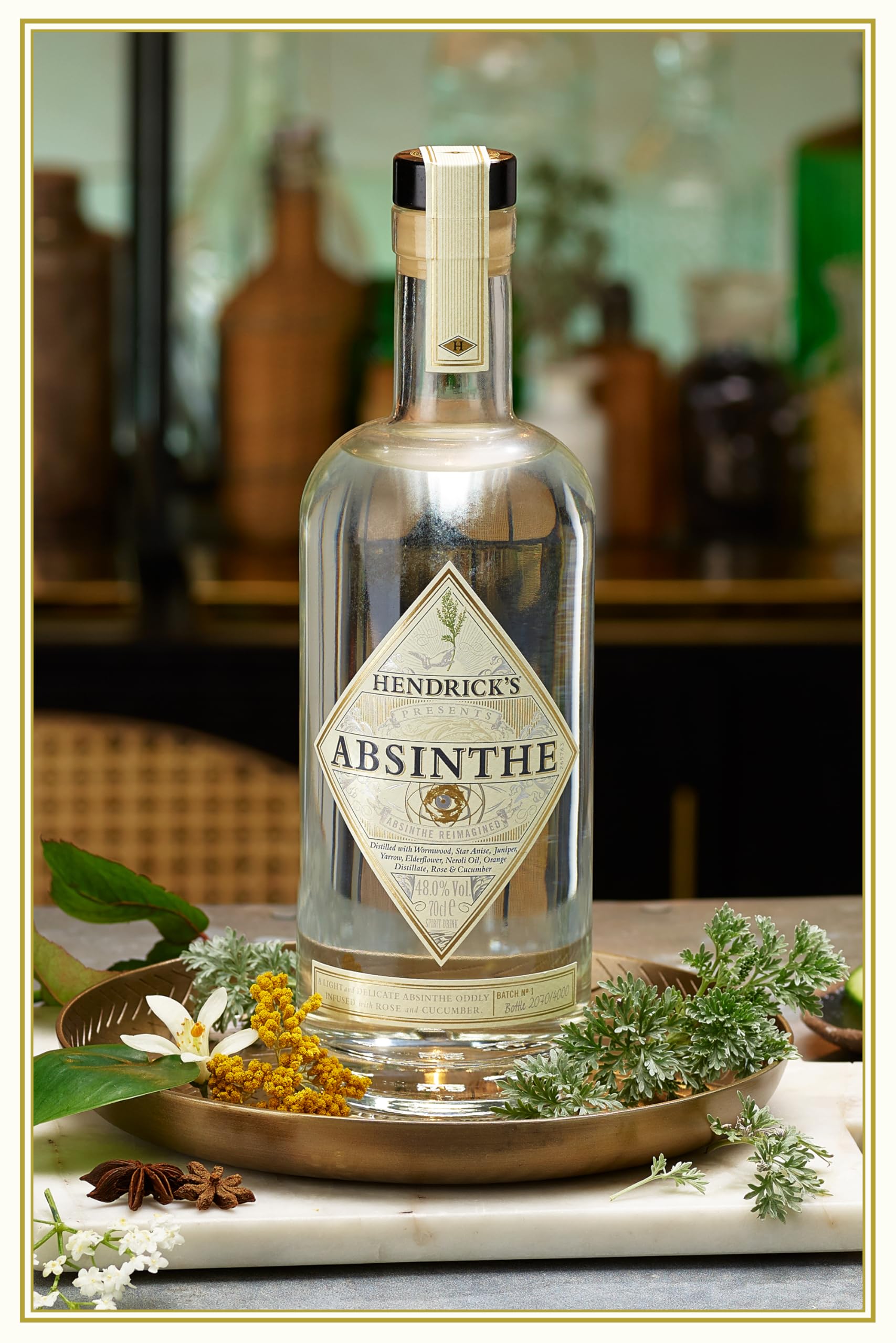 HENDRICK’S Absinthe – Neu gedacht & unverkennbar Hendrick’s – Mit Rosen- & Gurkenessenzen – Kräuterig, floral & außergewöhnlich – 48% vol. – 0,7 l