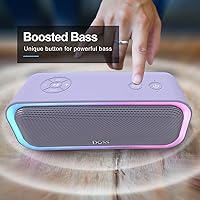 Vista 3 de DOSS SoundBox Pro Bluetooth Speaker, 20W Stereo Sound, Active Extra Bass, 20H Playtime, Multi-Colors Lights, Wireless Stereo Pairing, IPX6