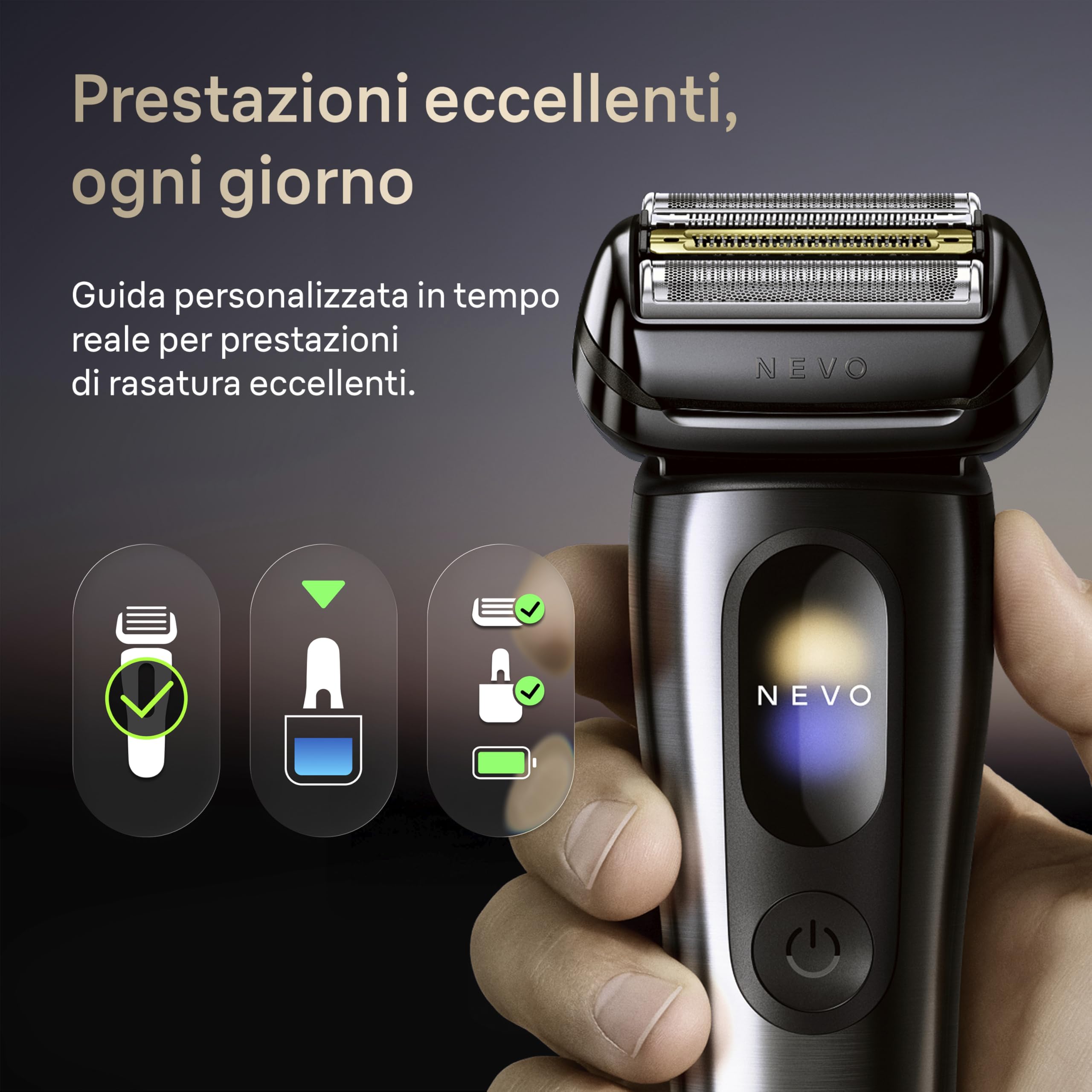 Braun NEVO Rasoio Elettrico Barba, Custodia Da Viaggio, NEVO15115C, Grafite