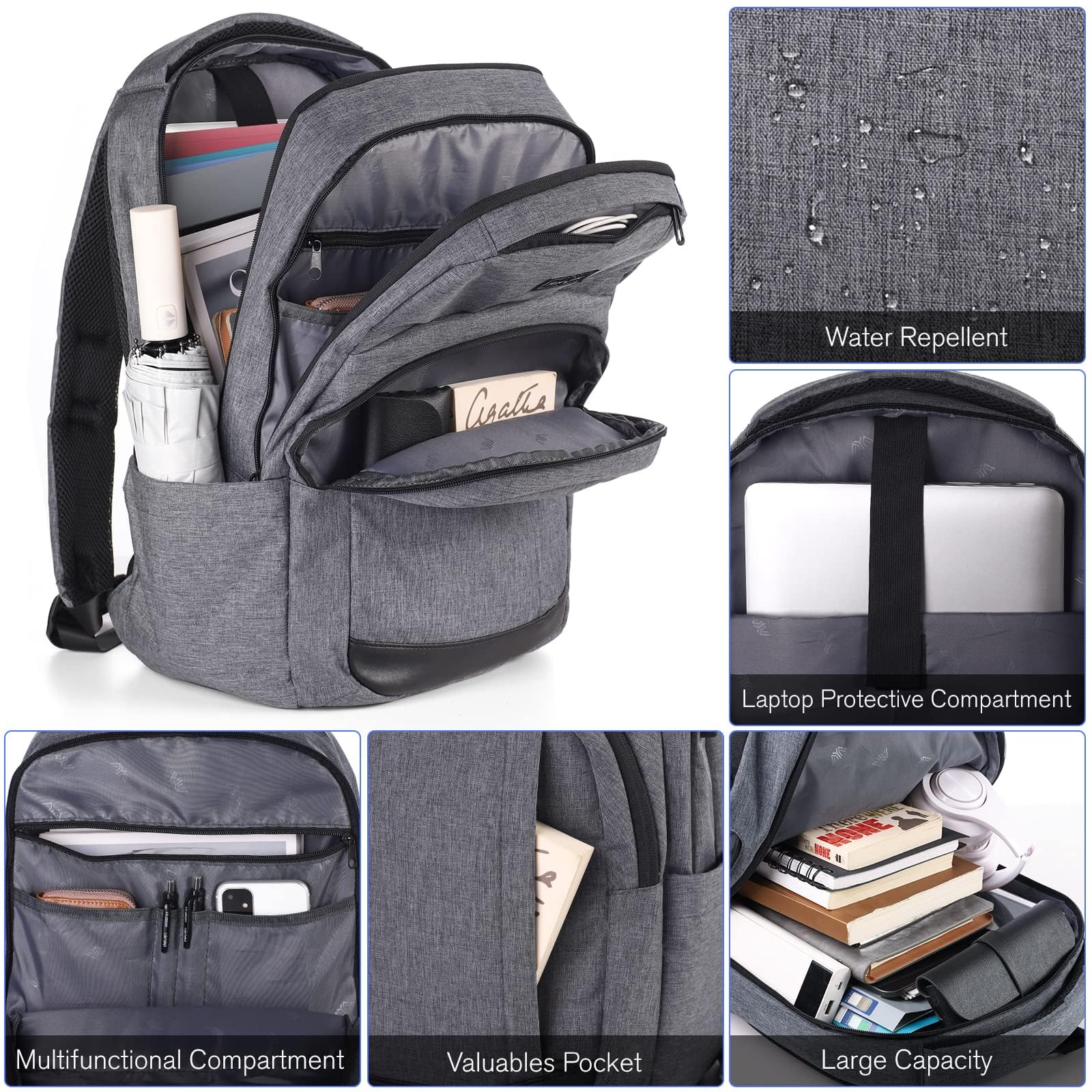 Zaino scuola ragazzi ragazze adolescenti zaino scuola 17,3 pollici Laptop Zaino per uomo donna Daypacks con porta di ricarica USB