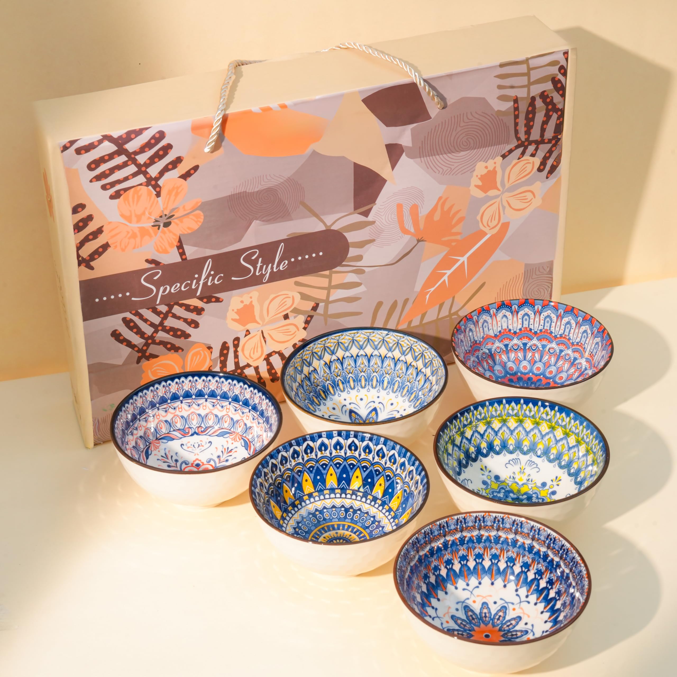 NYRWANA Leaf Bowls - Set of 4 Ceramic Plates -16
