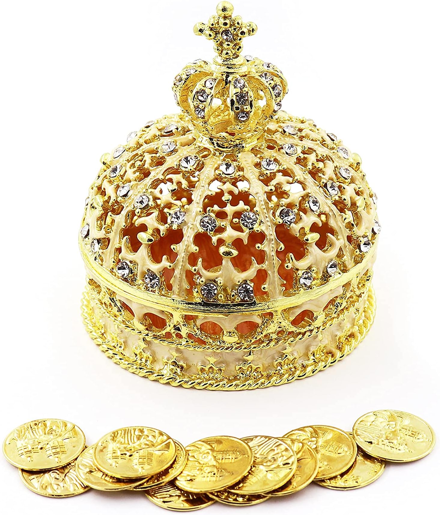 JOICE GIFT Elegant Wedding Gold Crown Arras with 13 Coins Set GC01