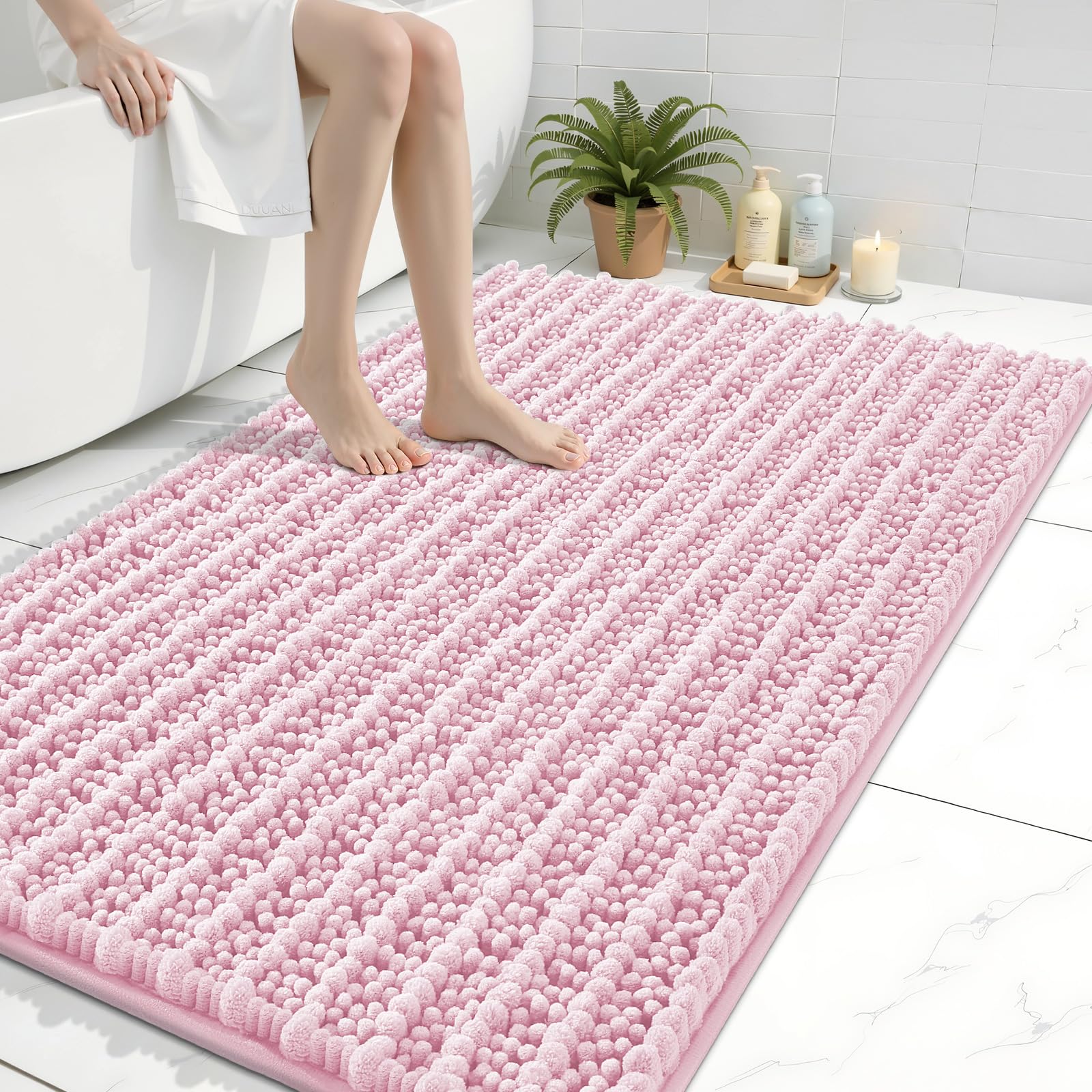Arotive Bathroom Rugs Mat 40x32, Soft Absorbent Chenille Shaggy Bath Mat