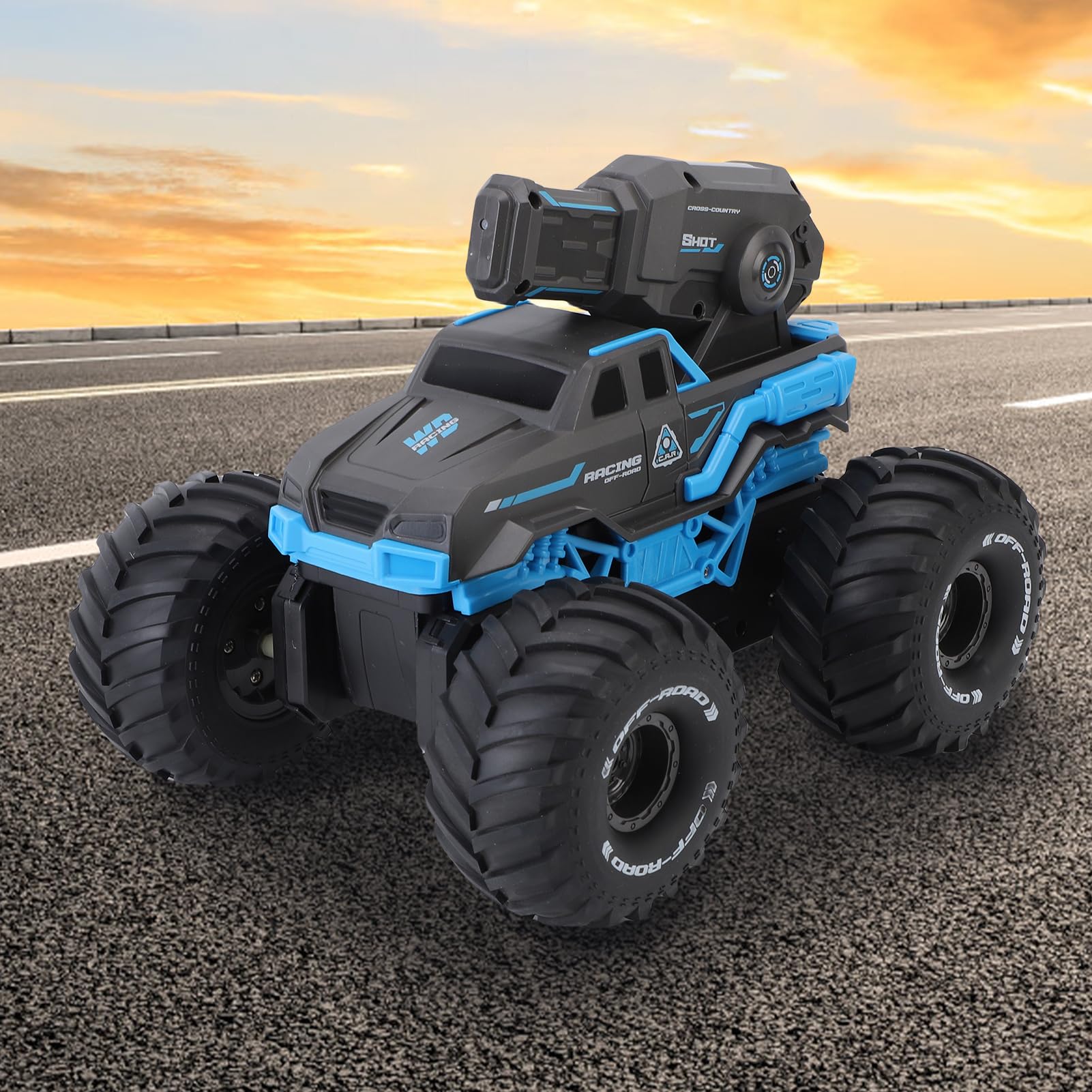 Coche anfibio RC, vehículo teledirigido por agua y terrestre con función de pulverización de agua, camión de juguete todoterreno con reconocimiento de gestos, AUT teledirigido para niños y