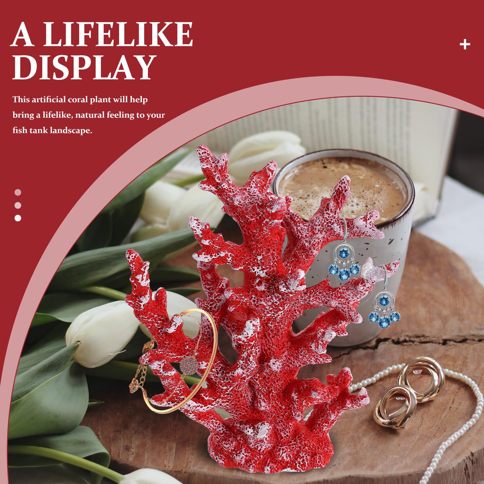 Homoyoyo Corallo Artificiale in Resina per Acquario Decorazione Rosso Ornamento per Aquarium Fine Lavorazione per Paesaggio in Vasca e Arredo Cabinet
