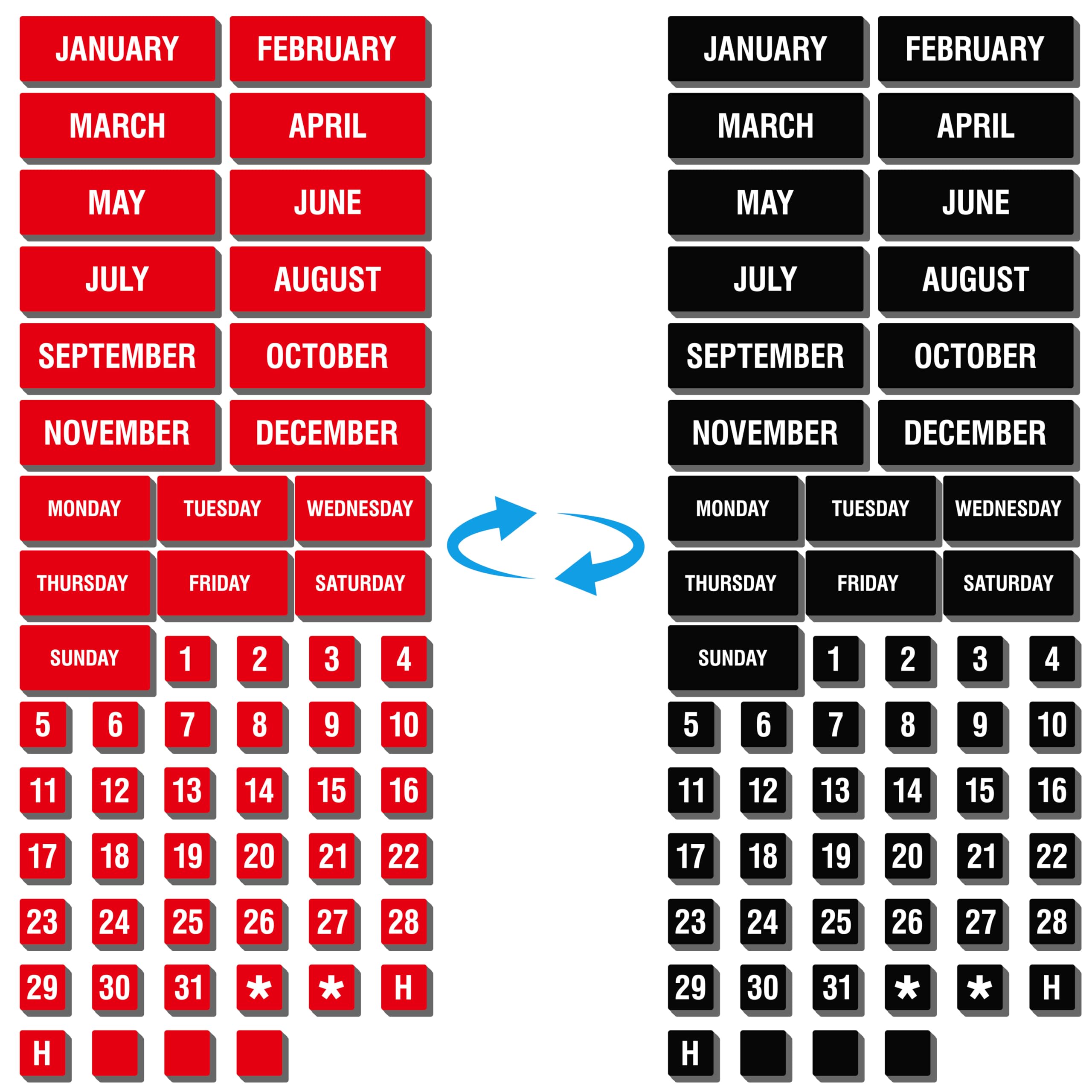 57PCS Numbers & Months Magnets, Double-Sided Magnetic Days of Week, Month Dry Erase Calendar Date Magnets for Whiteboard Refrigerator