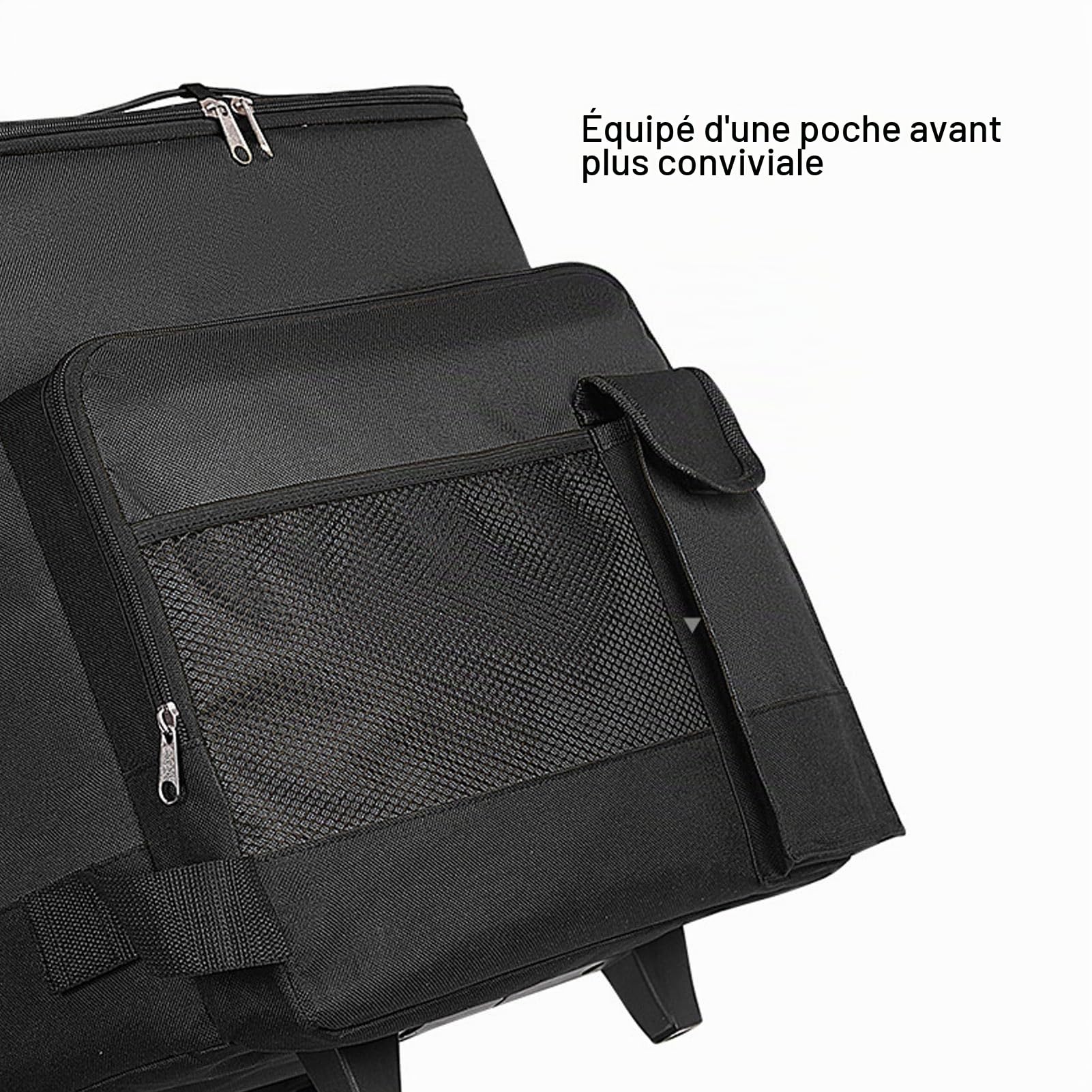 Glacière à roulettes, 43L Sac Isotherme de Pique-Nique, Sac Isotherme étanche avec Poignée DT Double Fermeture éclair, Glacière de Camping, Glacière à roulettes pour Pique-Niques en Plein Air