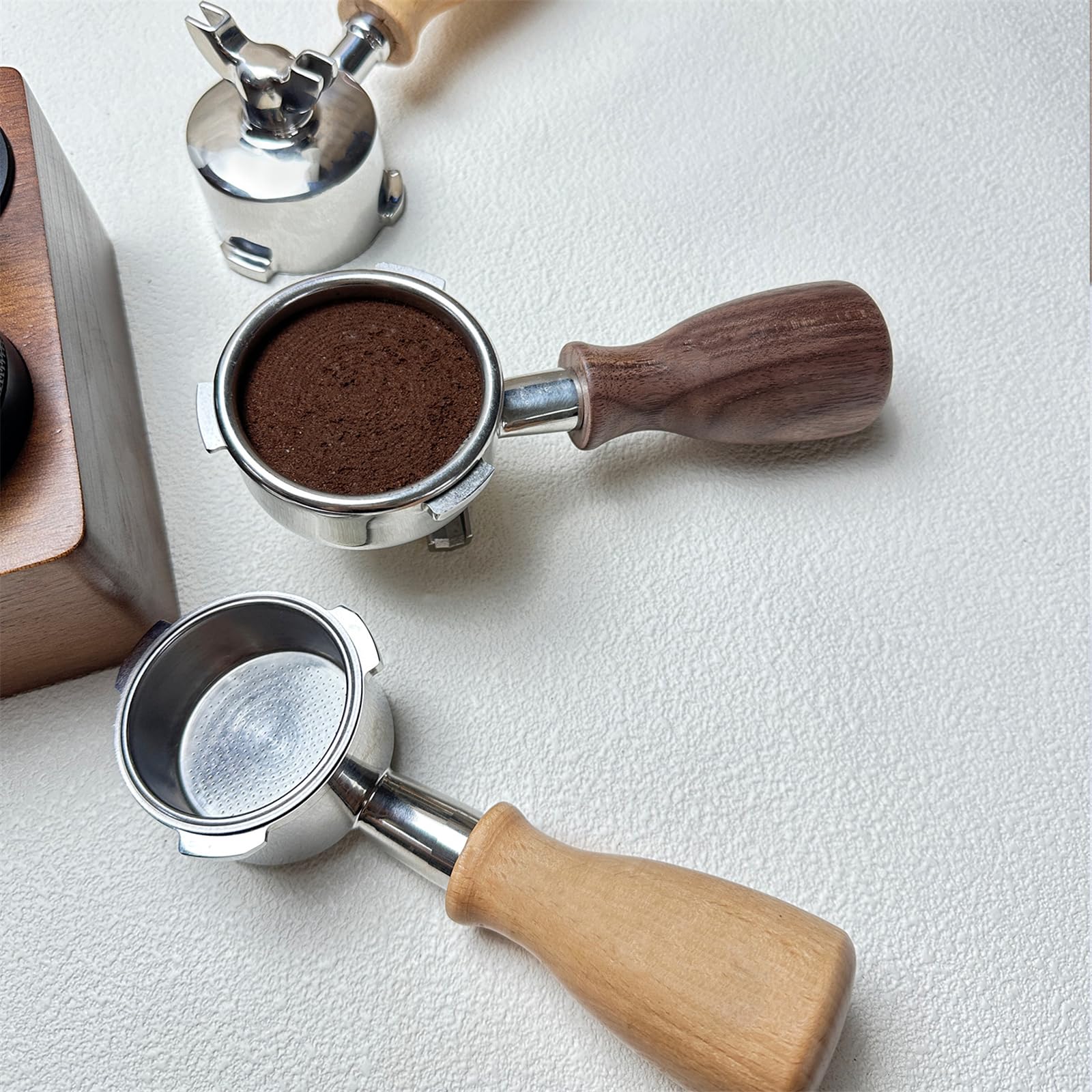 Mango de portafiltro de tamaño corto E61 para máquina de café, mango de madera para portafiltro y jarra de leche, máquina de espresso