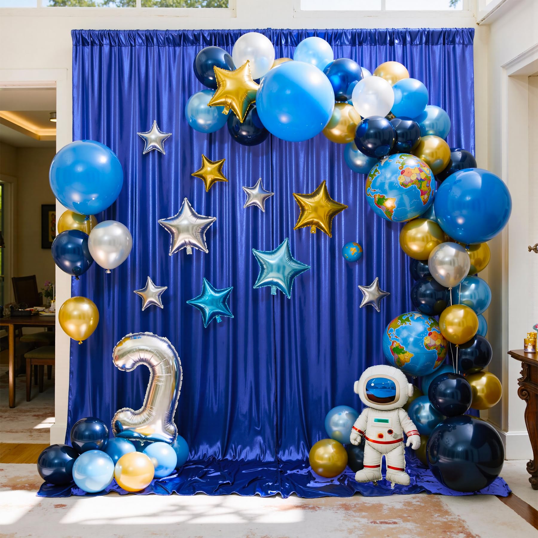 30x10ft Wrinkle Free Royal Blue Sequin Backdrop Curtain for Wedding Parties