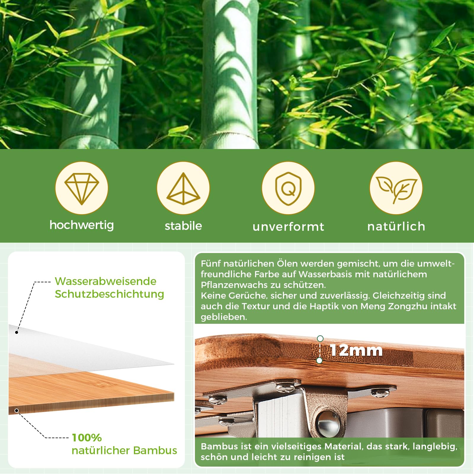 KingCamp Campingtisch Bambus Klappbar Höhenverstellbar 45/52/65 cm bis 80kg | Klapptisch Faltbar Stabil Kompakt Tragbar Robuster Alu-rahmen für Camping Picknick Garten Balkon 100x65cm mit Klappnetz