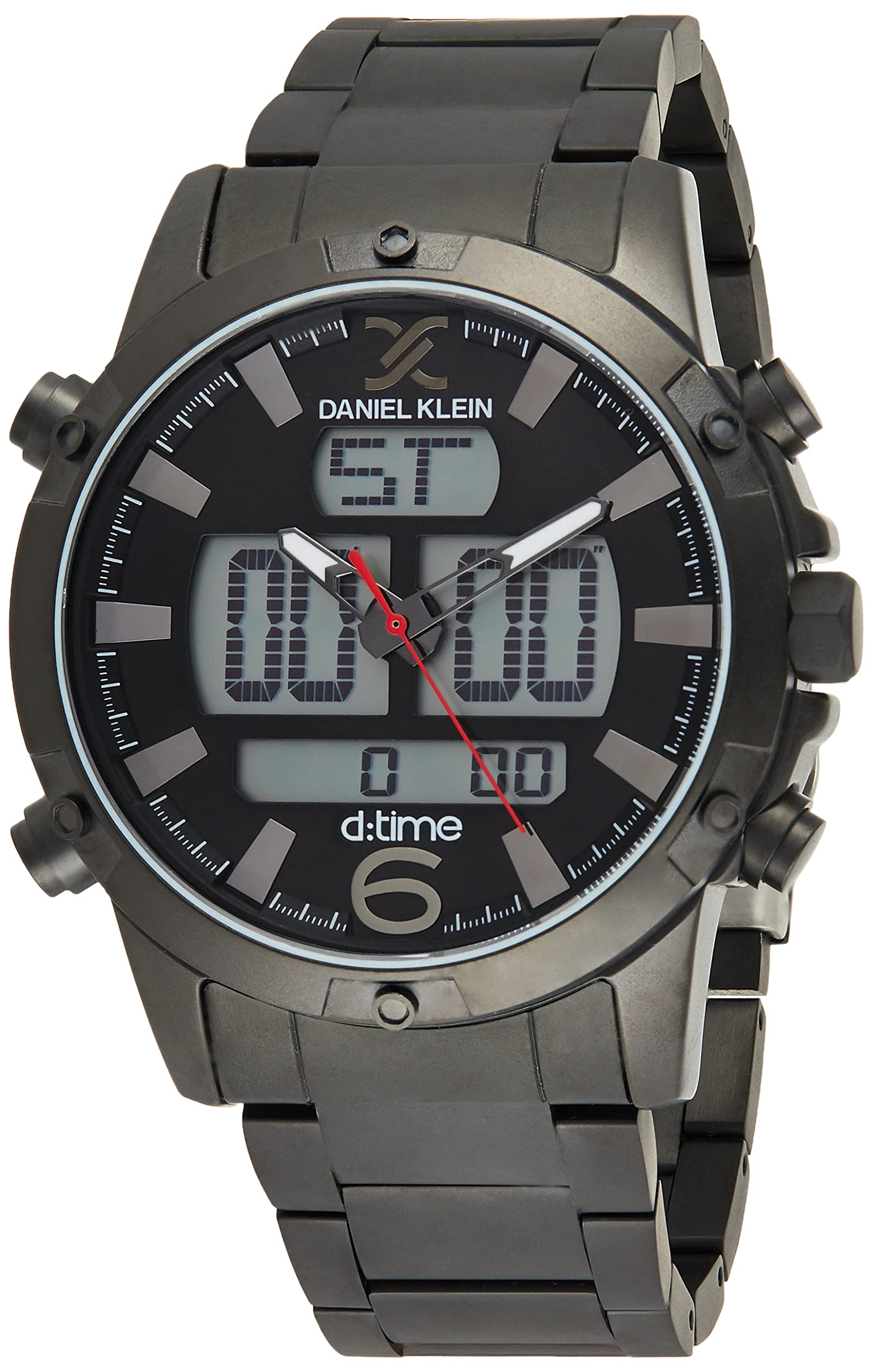 D-Time Alloy Case Stainless Steel Band Gents Wrist Watch - Dk.1.12437-4