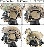 Vista 5 de Kit de adaptador de riel táctico ARC compatible con auriculares Comtac III y cascos de riel Fast ARC/M-Lok/Team-Wendy2.0 (bronceado)