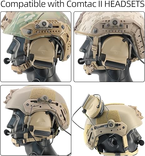 Miniatura 5 de Kit de adaptador de riel táctico ARC compatible con auriculares Comtac III y cascos de riel Fast ARCM-LokTeam-Wendy2.0 (bronceado)