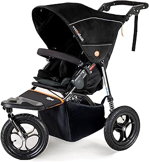 Out ‘n’ About Nipper Single V5 Stroller - All-Terrain Single Pram Baby Stroller 0-4 Years, with Rain Cover & Removable Basket - Lightweight, Foldable Single Buggy - Summit Black