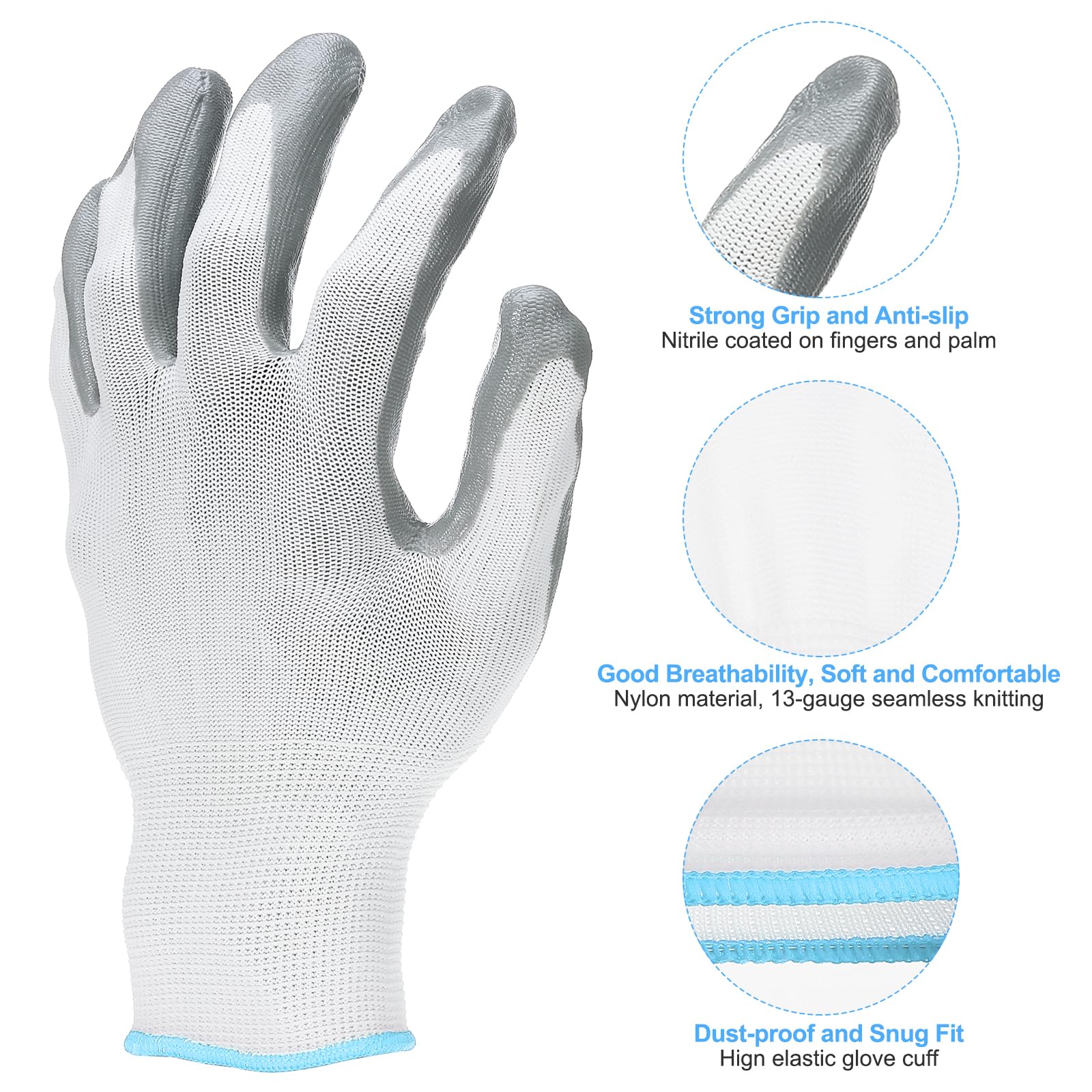 PATIKIL Safety Work Gloves Nitrile Coated - Image 3