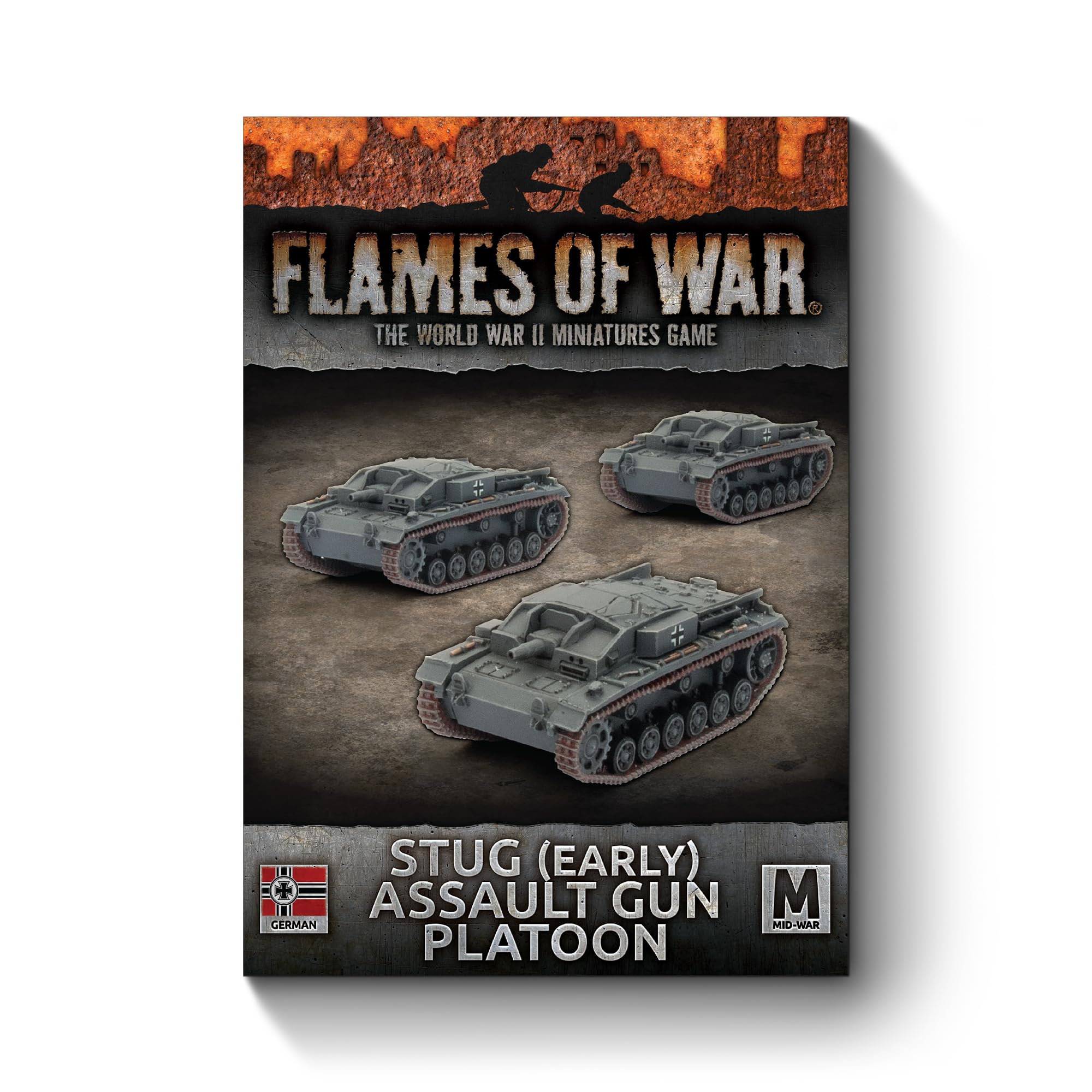 Flames of War Alemán Stug (temprano) Pelotón Pistola de Asalto (Guerra Media, GBX109)