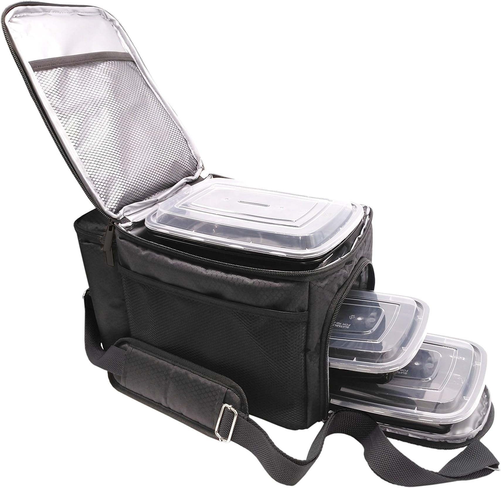 Neathouse Meal Cooler Bag with Meal Prep Containers, To-go Food Container Lunch Bags