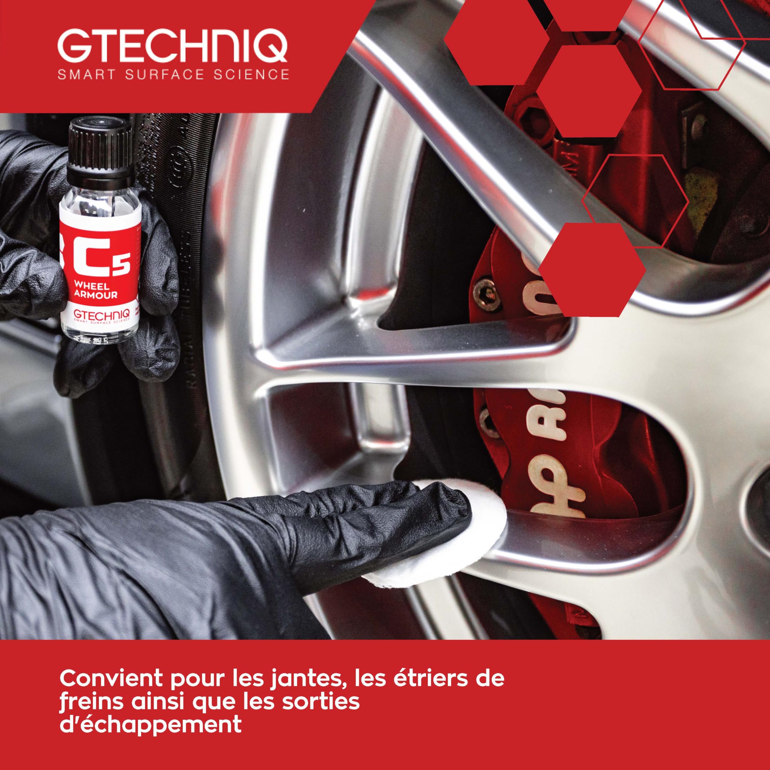 Gtechniq C5 Wheel Armor 30ml - Protection céramique Jantes Hautes Performances, Repousse Les poussières de Freins et la saleté, protège Vos Jantes, Nettoyage facilité - Effet Durable jusqu'à 2 Ans