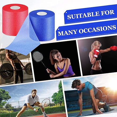 Miniatura 9 de 2 rollos de cinta atlética preenvuelta de espuma, cinta deportiva de espuma, vendaje para muñecas de cabello, codos, rodillas, tobillos, 2.75