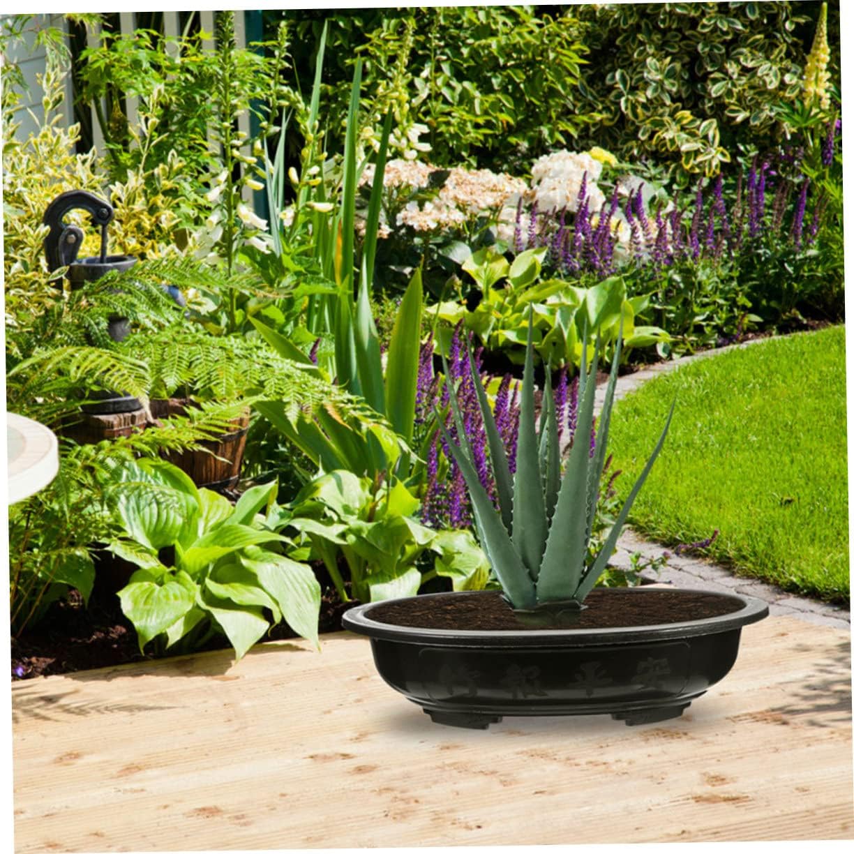 FAVOMOTO 4Pcs Large Oval Flower Pots with Drainage Practical Bonsai Planters for Gardens for Flower and Plant Display Lightweight Design for Easy Movement