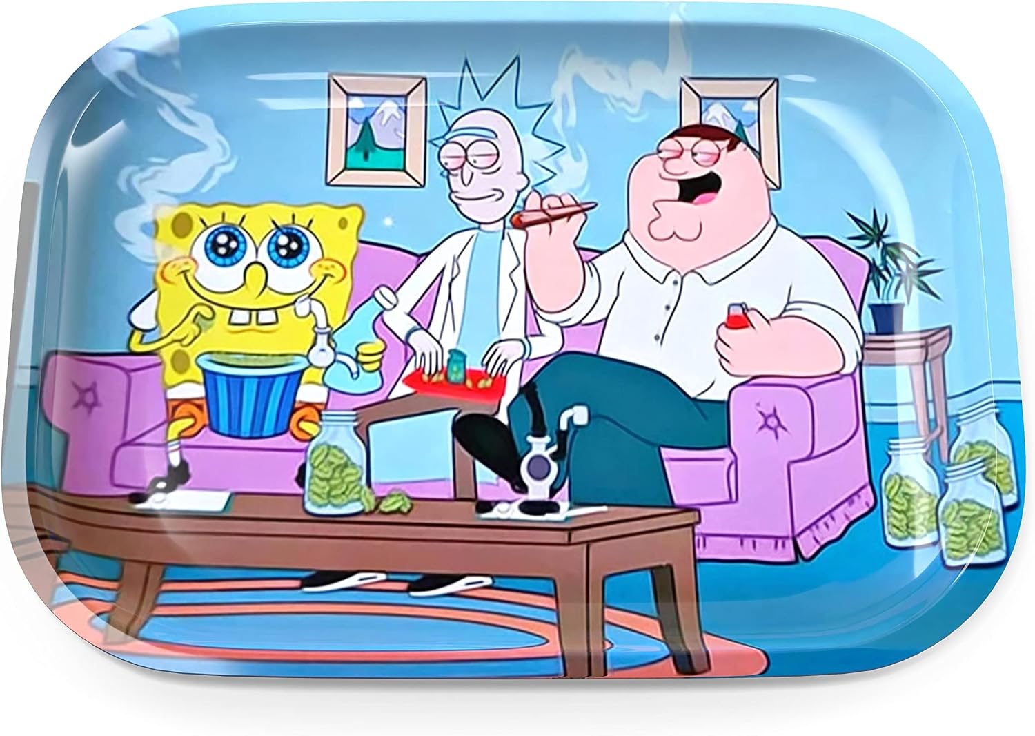 Rolling Tray Funny Metal Cartoon Large RollingTray Essential