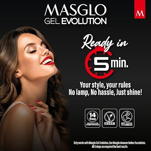 Miniatura 5 de MASGLO GEL EVOLUTION - Esmalte de uñas efecto gel, sin lámpara UV  LED, duración de hasta 12 días, 3 tonos de diferentes colores, kit de 3 esmaltes -