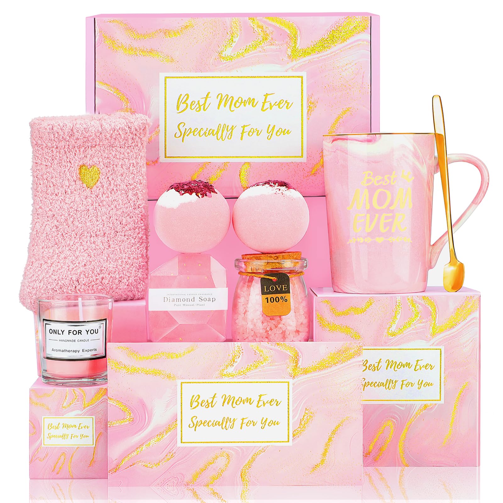 Mothers Day Gifts Box Set Pink Unique Birthday Gift Basket