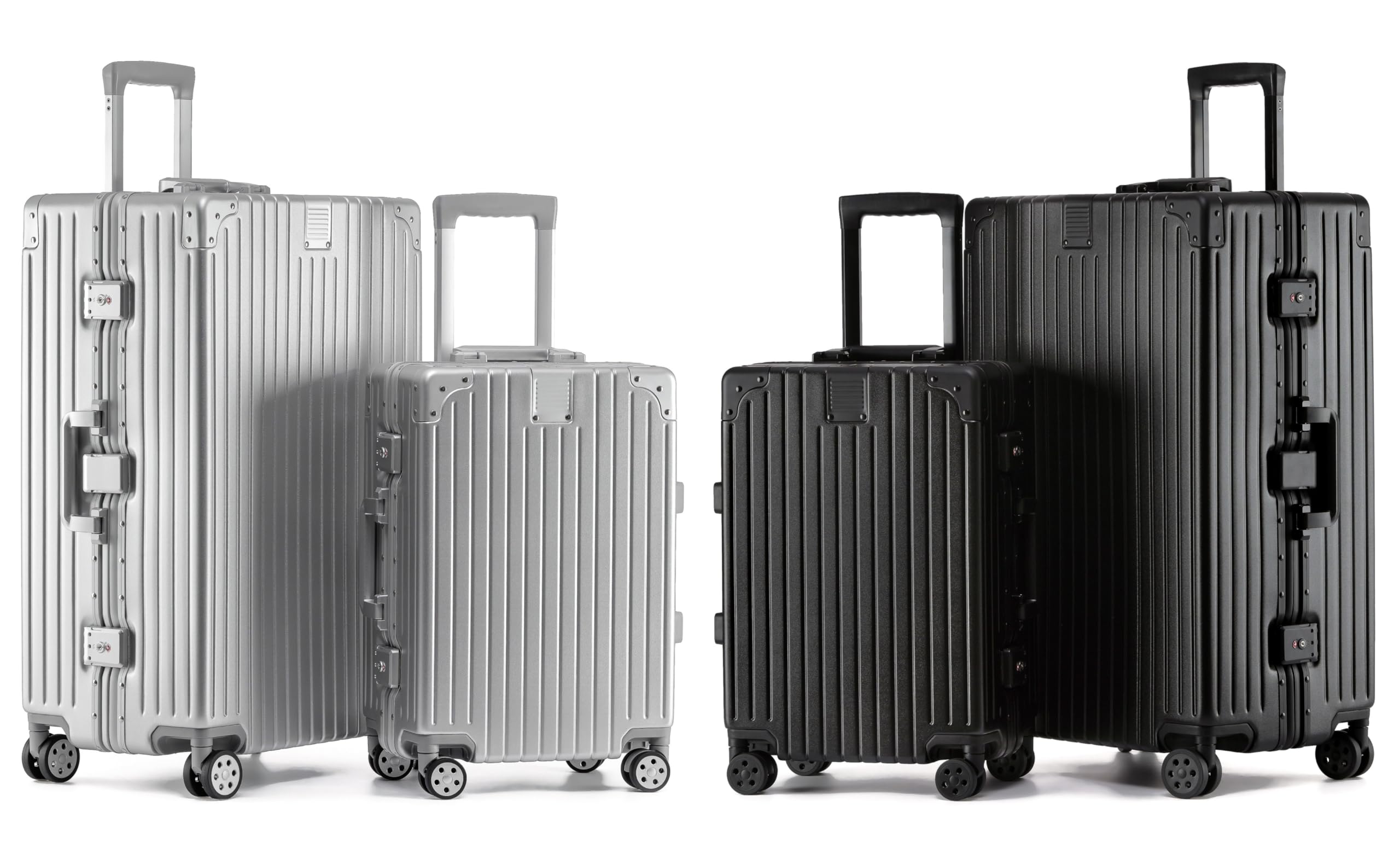 KOFA Set di valigie Zurich 2 pezzi, M-55cm & XL-75cm con telaio in alluminio e scocca rigida in policarbonato, valigie per imbarco + check-in, valigie da viaggio con ruote Spinner e doppia serratura