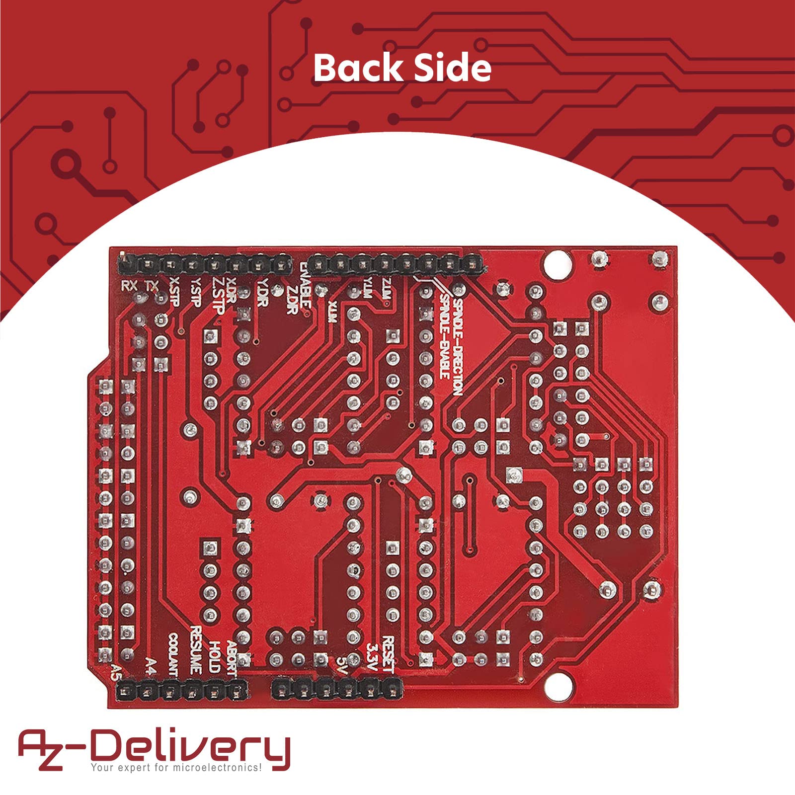 AZDelivery CNC Shield V3 płyta deweloperska dla A4988 sterownik silnika krokowego stepper dla drukarki 3D kompatybilny z Arduino w tym e-book!