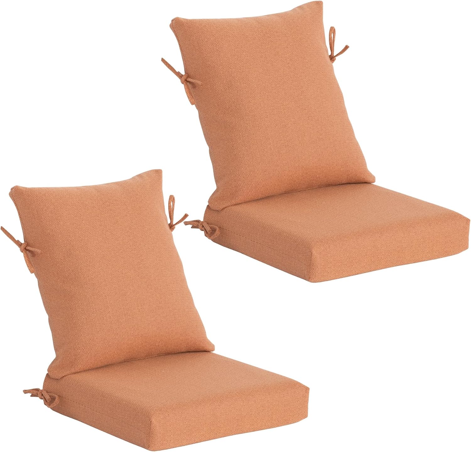 Outdoor Chair Cushion Set of 2, 20 x 42 x 4 Inch High-Density Foam Lounger Pad with Water-Repellent & UV-Resistant Cover, Tear-Resistant Replacement Cushion for Patio and Garden Chairs, Tangerine