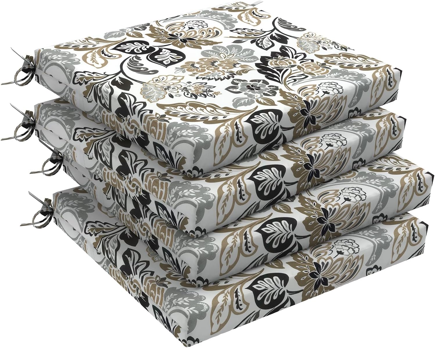 Set of 4 Outdoor Square Chair Cushions 18.5"x16"x2" for Patio, Water Resistant Patio Dining Seat Pads Replacement for Kitchen Garden and Outdoor Furniture Decoration - Dailey Tan