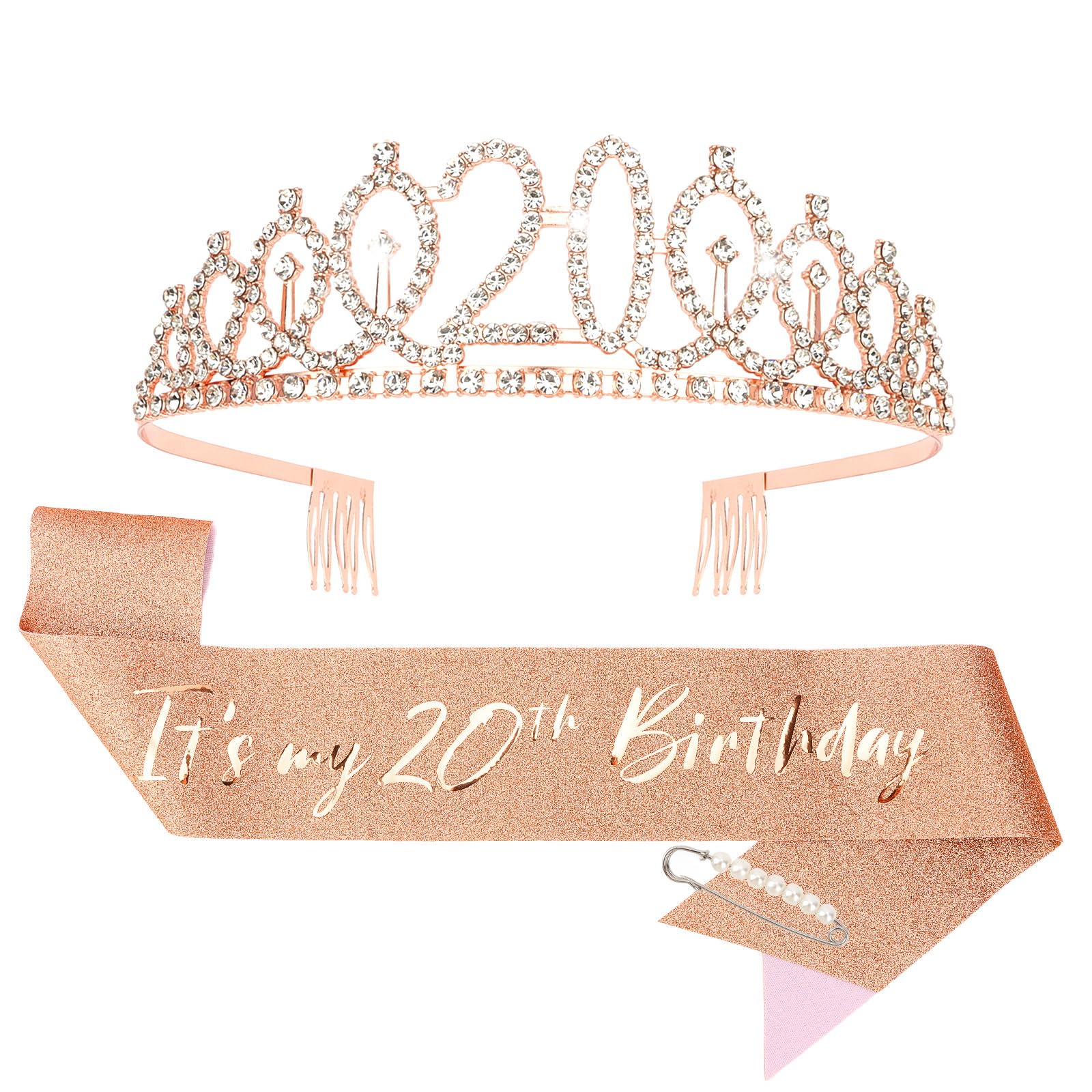 40th Birthday Crown & Sash Set - Women's Tiara -18 40th Birthday Crown & Sash Set - Women's Tiara -18