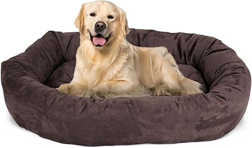 Miniatura 33 de Majetic Pet Products - Cama en forma de bagel para perro, de gamuza color gris, 40 pulgadas, con reposacabeza