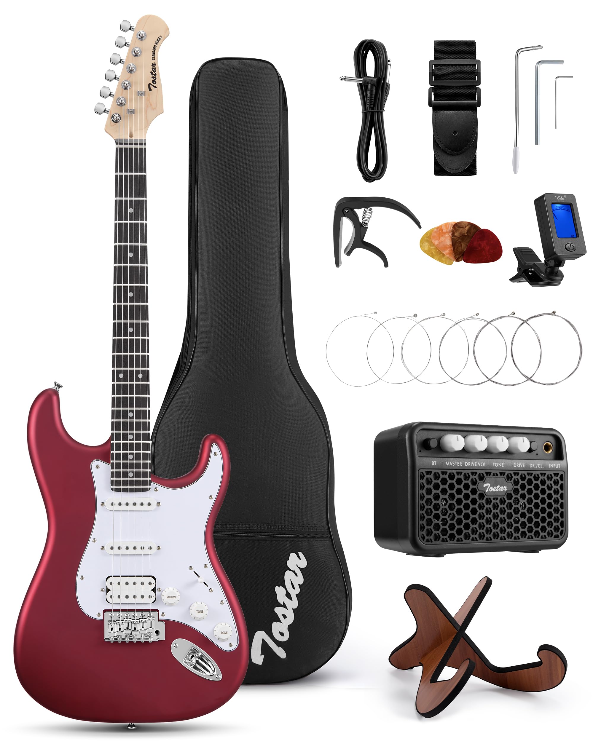 Tostar Electric Guitar Kit with Amp, 39" Full