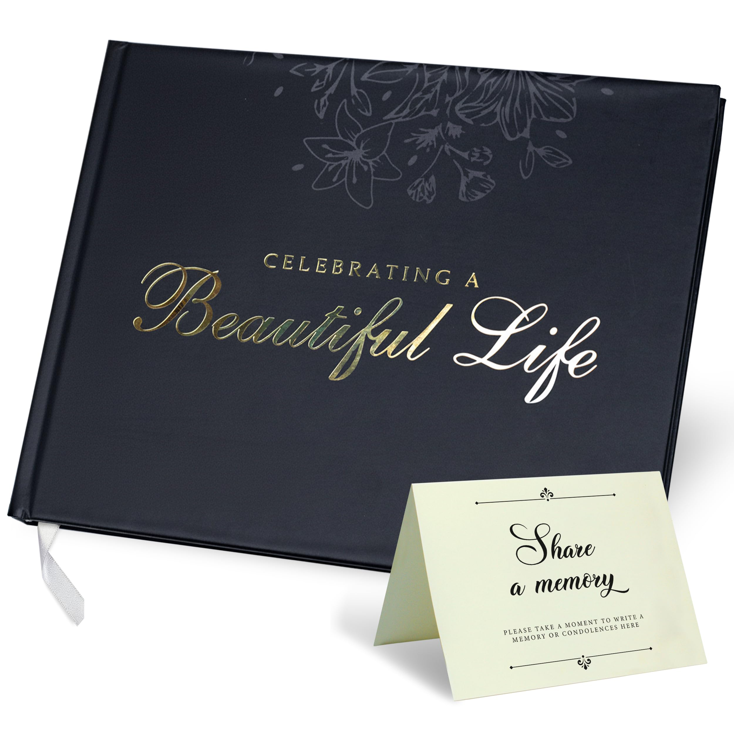 Livre de souvenirs funéraires Celebration of Life | Recueil de connexion commémoratif 100 pages