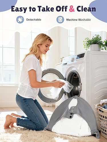 Miniatura 6 de Columpio para bebés Mecedora eléctrica portátil con Bluetooth para bebés con 5 velocidades, arnés de 5 puntos, control remoto, temporizador