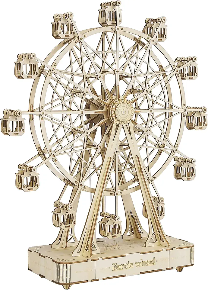 Rolife 3D Wooden Puzzle for Adults,Mechanical DIY Crafts Kits for Kids,Ferris Wheels Music Model Kits to Build,Brain Teaser Puzzles for Boys and Girls