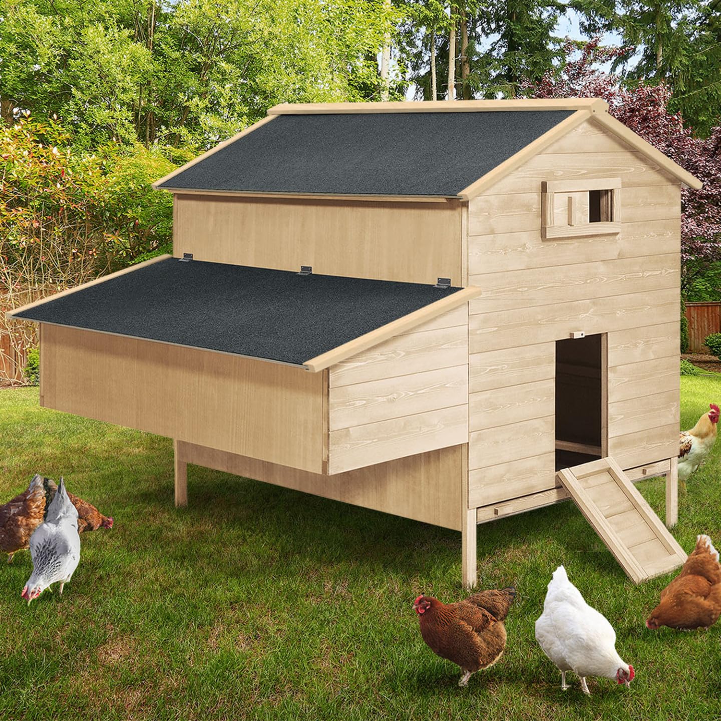 IDMarket - Poulailler Chalet XXL pour Poules avec pondoir en Bois