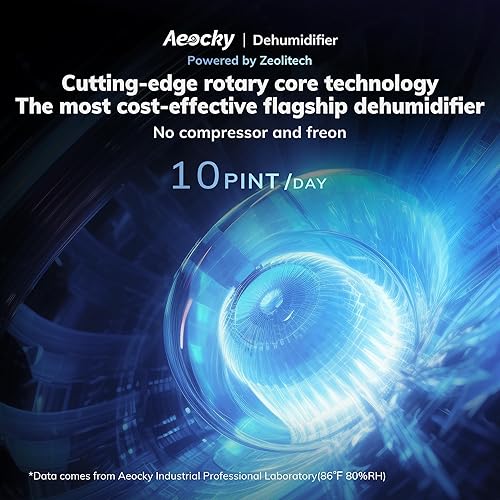 Miniatura 4 de Deshumidificador giratorio de 1200 pies cuadrados para dormitorio con manguera de drenaje, nunca se congela, ultra silencioso, deshumidificador