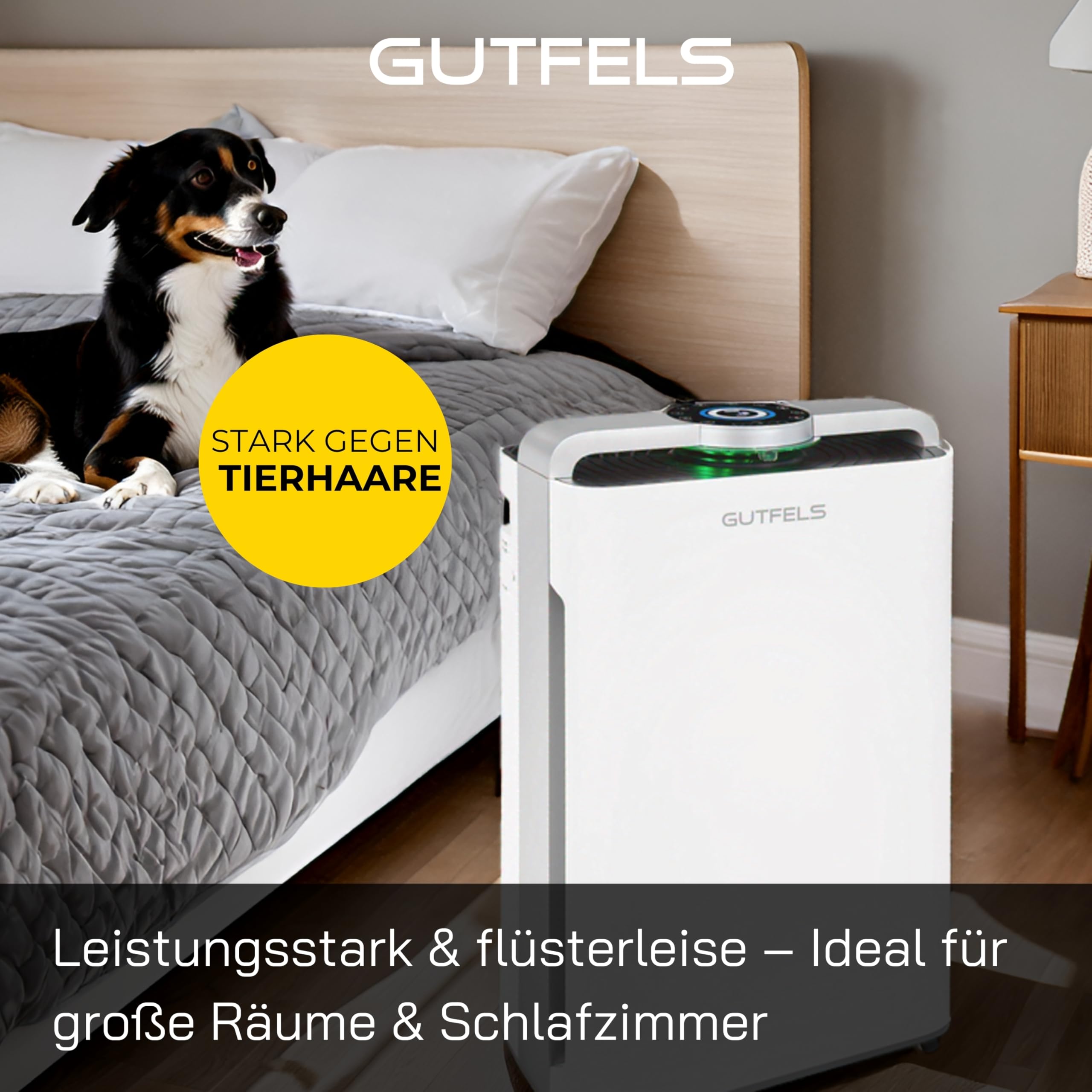 Luftreiniger und Luftbefeuchter 2-in-1, HEPA-14, UV-C | 7-Fach-Filtration, 488 m³/h CADR, bis 70 m², 1,7-L-Tank, Fernbedienung, leise 18–55 dB